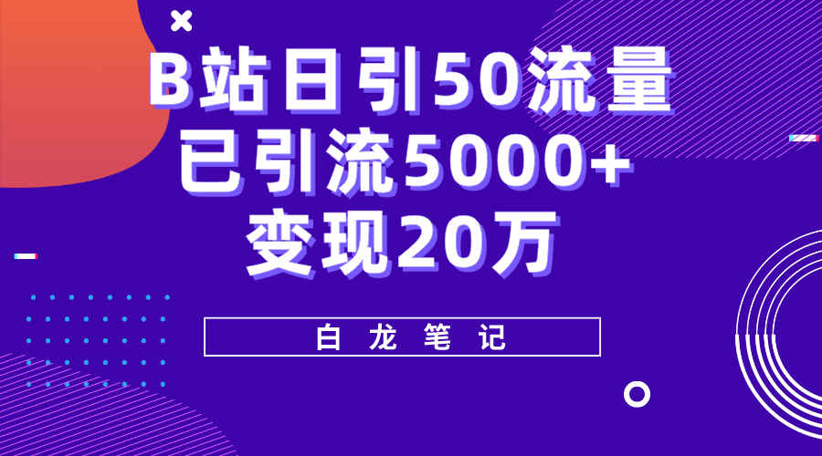 B站日引50+流量，实战已引流5000+变现20万，超级实操课程-颜夕资源网-第18张图片