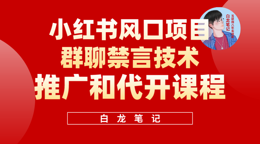 小红书风口项目日入300+，小红书群聊禁言技术代开项目，适合新手操作-颜夕资源网-第18张图片