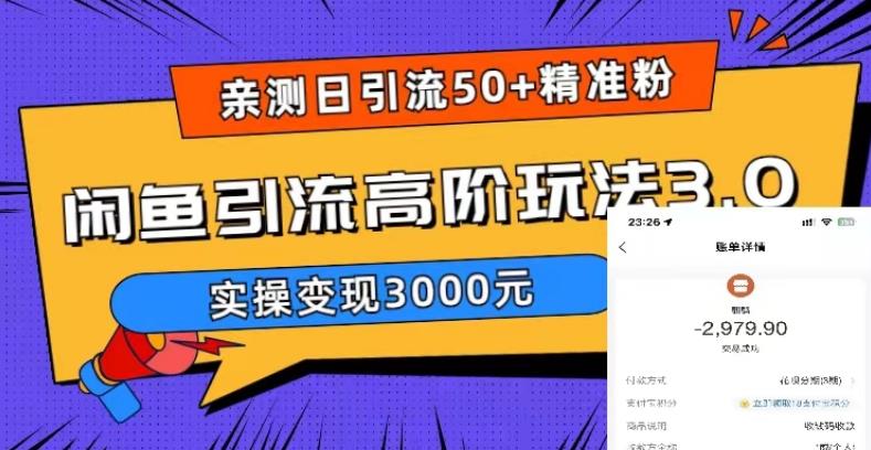 日引50+精准粉，闲鱼引流高阶玩法3.0，实操变现3000元-颜夕资源网-第18张图片