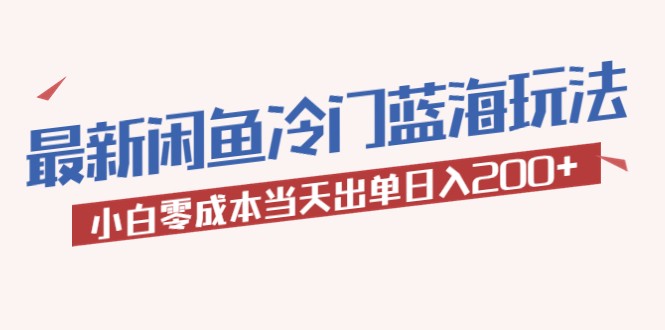 最新闲鱼冷门蓝海玩法，小白零成本当天出单日入200+-颜夕资源网-第18张图片